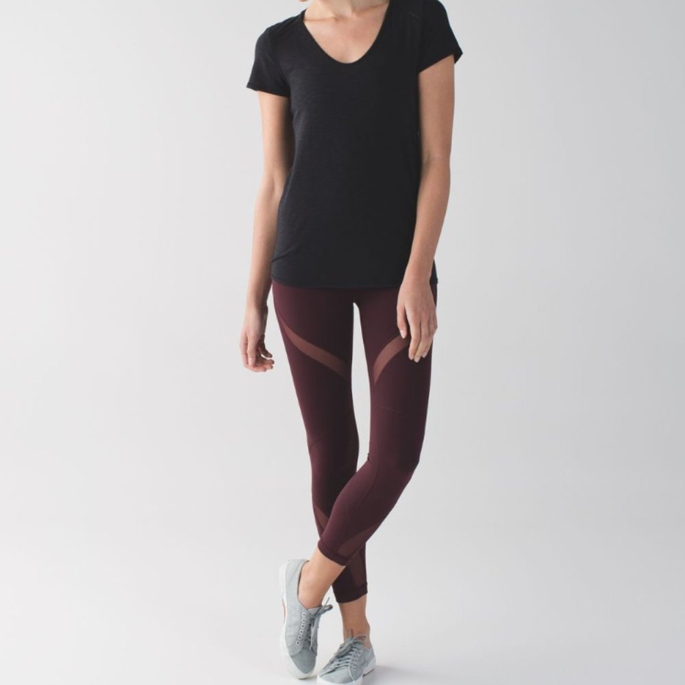 lululemon athletica Wine Mesh-Inset Leggings